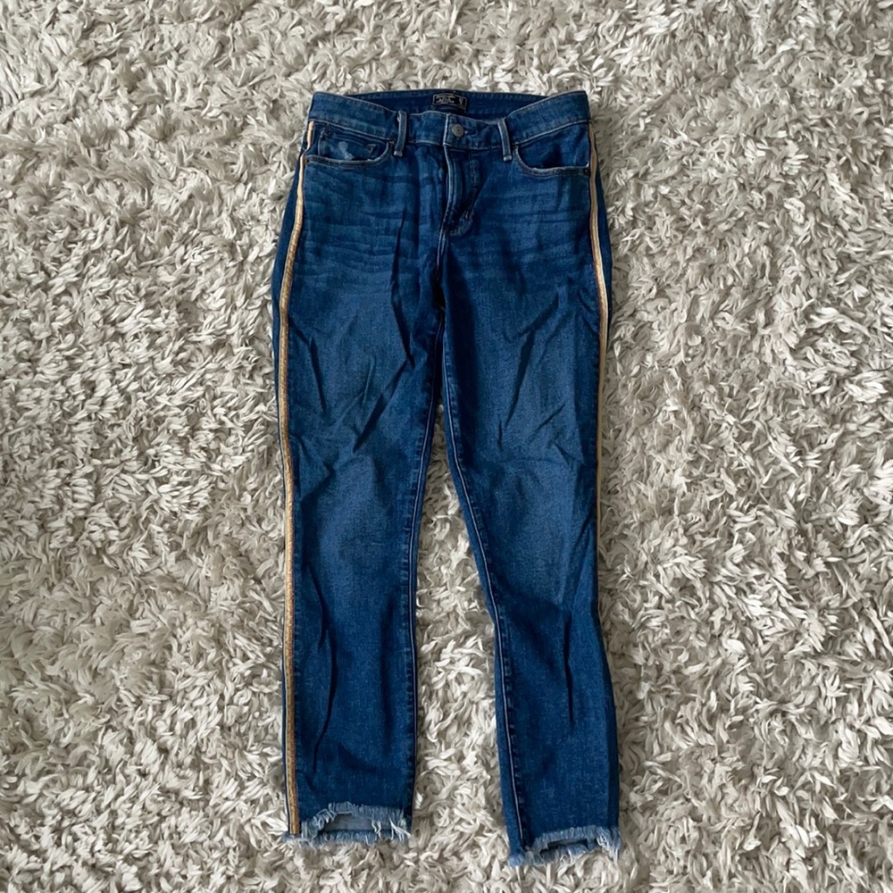 Jeans with gold strip down the leg